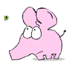 Слоники Розовый слоник следит за зелёной бабочкой аватар