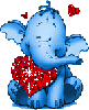 Слоники Голубой слоник с сердечком красным аватар