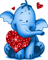 Слоники Влюбленный голубой слоник аватар
