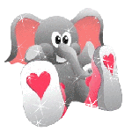 Слоники На ступнях слоника нарисованы сердечки аватар