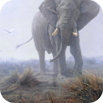 Слоники Слон бежит по саванне аватар