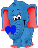 Слоники Голубой слоник с красными ушами  исердечком аватар