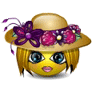 Девочки Девушка-смайл в шляпе с цветами аватар