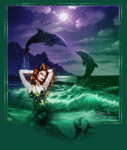 Дельфины Русалка на фоне дельфинов аватар