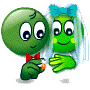 Зеленые смайлы Жених  и невеста. Кольцо аватар