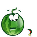 Зеленые смайлы Смайлик-арбуз с вопросом аватар