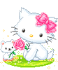 Китти Котенок с розовым цветком аватар