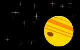 Космос, звезды, луна и месяц Жёлтая планета аватар