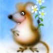 Мышки, хомяки Хомяк  с цветочками-ромашками аватар