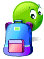 Разноцветные смайлы, пушистики Смайлик идет в школу с рюкзаком аватар